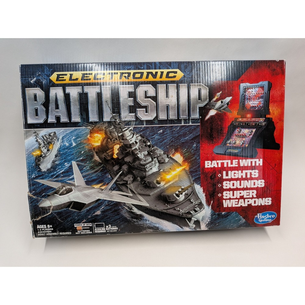Hasbro Gaming Electronic Battleship Board Game Lights Sounds A3846 2012 Edition